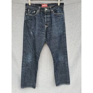 STRONGHOLD Selvedge Denim Jeans‎ Mens 31x29 Blue Mid-Rise Button-Fly USA Dark